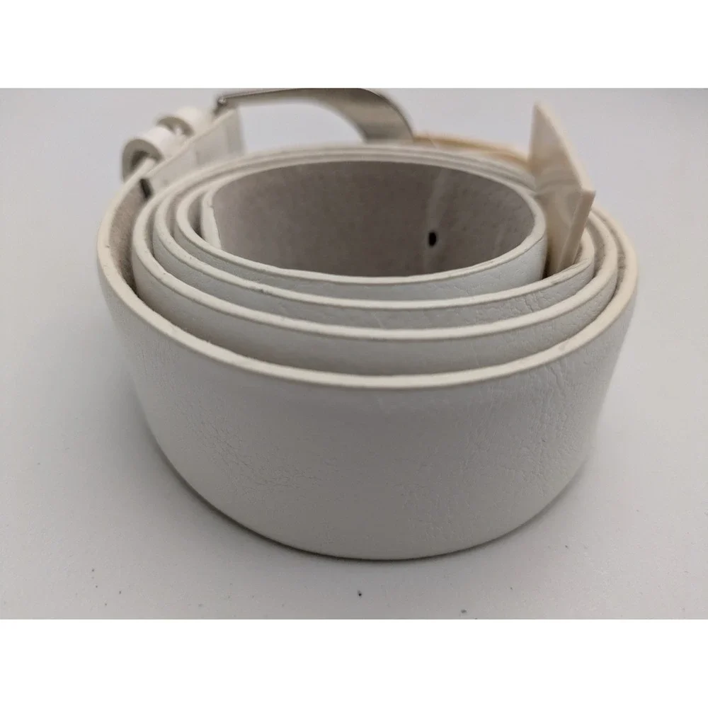 On 34th Sculpted Buckle Panel Belt Womens‎ Size X-Large White NWT $48